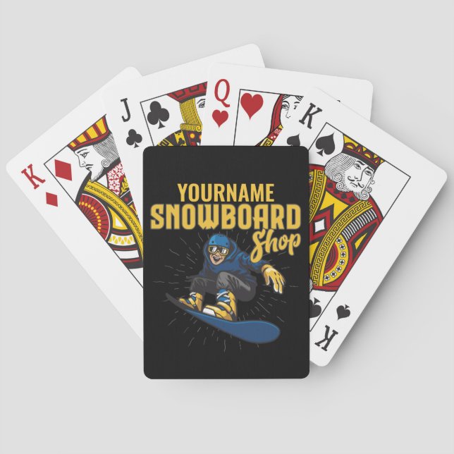 Custom Snow Boarder Snowboarding Shop Big Air  Playing Cards (Back)
