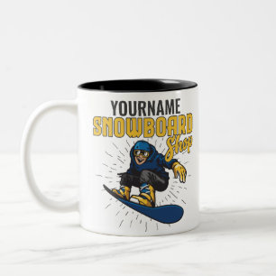 Custom Snow Boarder Snowboarding Shop Big Air  Two-Tone Coffee Mug