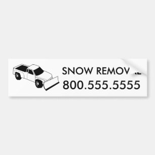 custom snow removal : snow plough truck bumper sticker