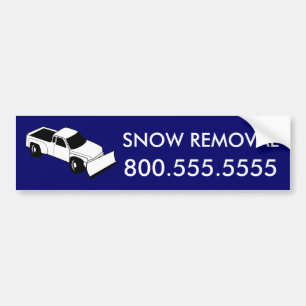 custom snow removal : snow plough truck bumper sticker