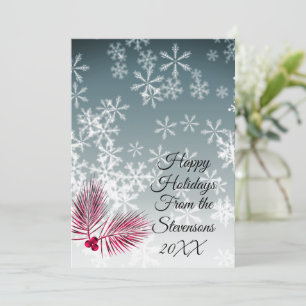 Custom Snowflake Christmas Greeting Card