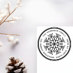 Custom Snowflake Round Family Name Return Address Rubber Stamp<br><div class="desc">Easily personalise this Custom Snowflake Round Family Name Return Address rubber stamp with your own family name and address. To customise these rubber stamps,  click on "Personalise this template" and change the text in the boxes provided.</div>
