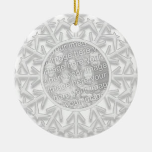 Custom Snowflake Winter Wedding Photo Ornament