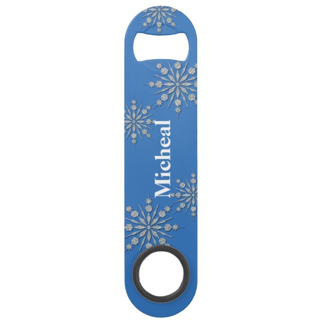 Custom Snowflakes Speed Bottle Opener (Back)