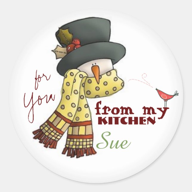 Custom Snowman Baking Stickers (Front)
