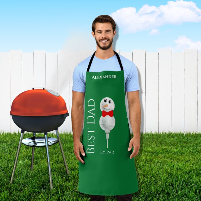 Custom Snowman Red Bowtie Black Buffalo Buttons  Apron (Creator Uploaded)