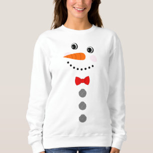 Custom Snowman Red Bowtie Black Buffalo Buttons Sweatshirt