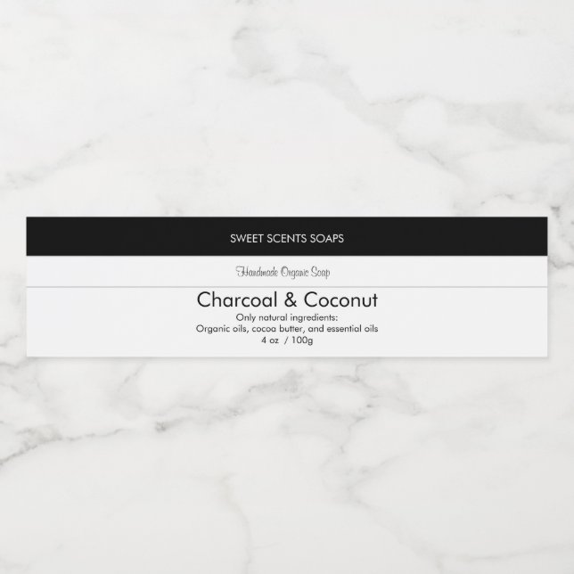 Custom Soap Add Your Logo Black Bar Bottle Label (Single Label)