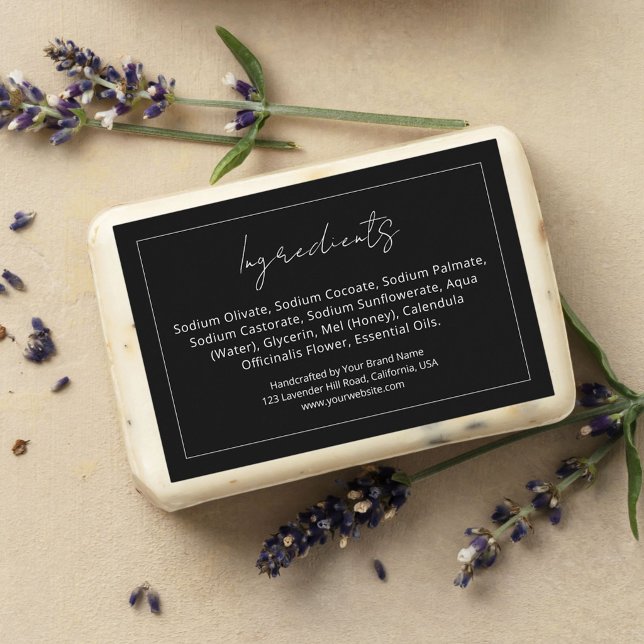 Custom  Soap Ingredient List Modern Product Label (Creator Uploaded)