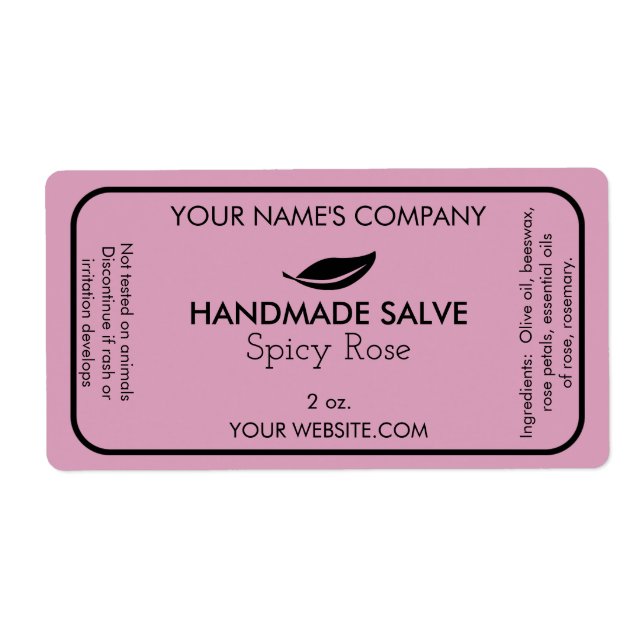 Custom Soap or Salve Labels Modern Leaf Soapmaking (Front)