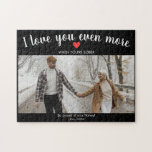 Custom Sober Support Gift 1 Photo Personalised Jigsaw Puzzle<br><div class="desc">I Love You Even More When You Are Sober: a perfect Sobriety Keepsake to celebrate a Sober Birthday or Anniversary. This puzzle celebrates the strength that defines them. With a single impactful photo, a personalised message, and your name, it's more than a puzzle; it's a token of triumph, resilience, and...</div>