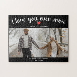 Custom Sober Support Gift 1 Photo Personalised Jigsaw Puzzle