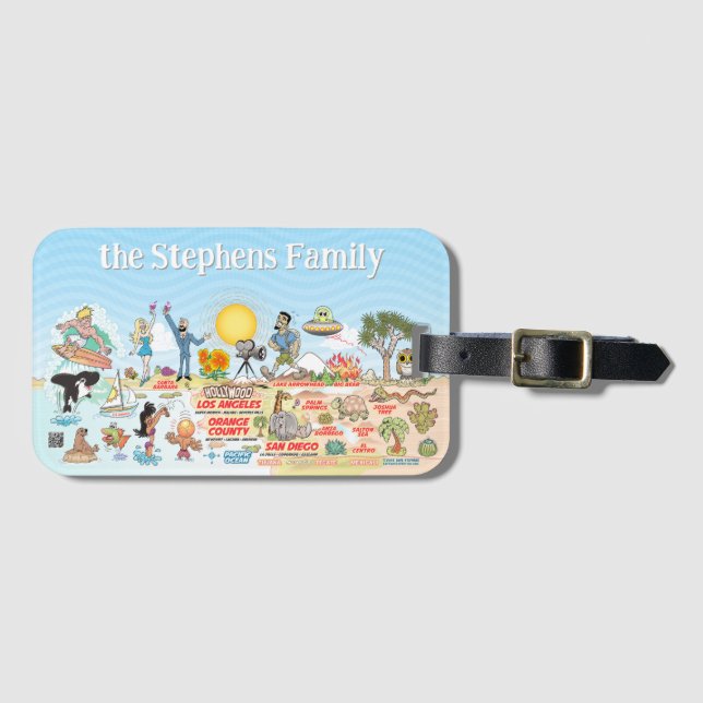 Custom SoCal Luggage Tag (Front Horizontal)