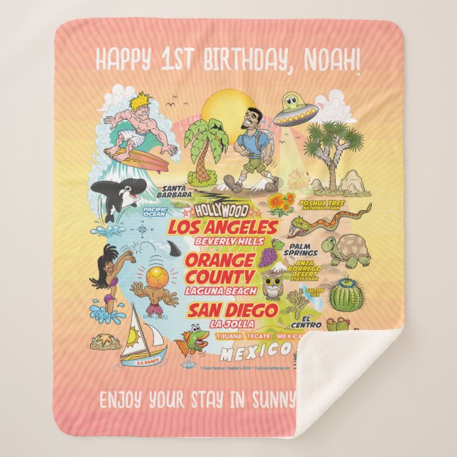 Custom SoCal Paradise Sherpa Blanket (Front)