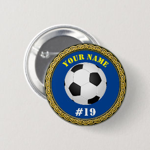 Custom Soccer - Add Name & Number 6 Cm Round Badge