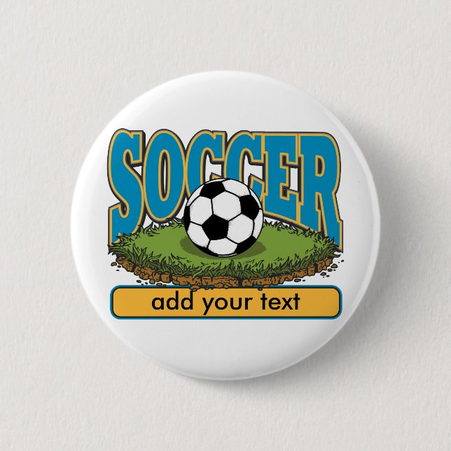 Custom Soccer Add Text 6 Cm Round Badge (Front)