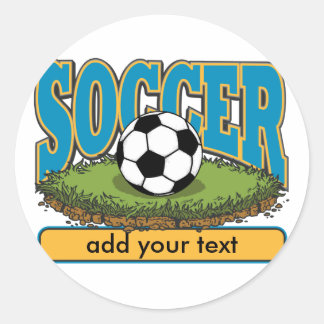 Custom Soccer Add Text Classic Round Sticker