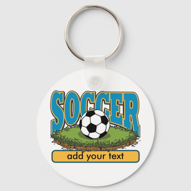 Custom Soccer Add Text Key Ring (Front)