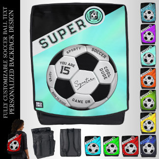 Custom Soccer Ball Gifts for Kids | Sporty Blue Backpack