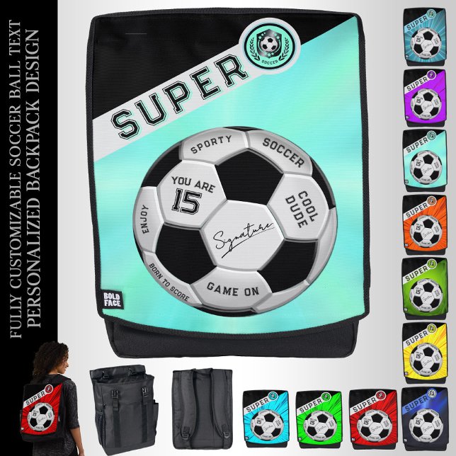 Custom Soccer Ball Gifts for Kids  | Sporty Blue Backpack (Creator Uploaded)