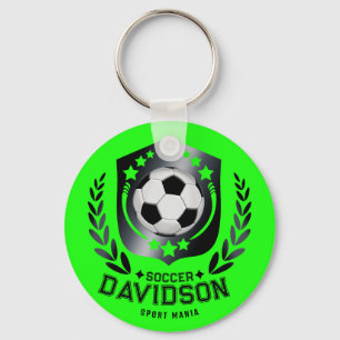 Custom Soccer Ball Personalized Text Gift Key Ring
