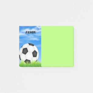 custom soccer  ball post it note to personalise