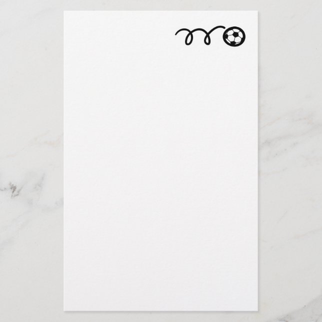 Custom soccer ball stationery paper for writing (Front)