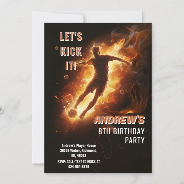 Custom Soccer birthday Invitation (Front)