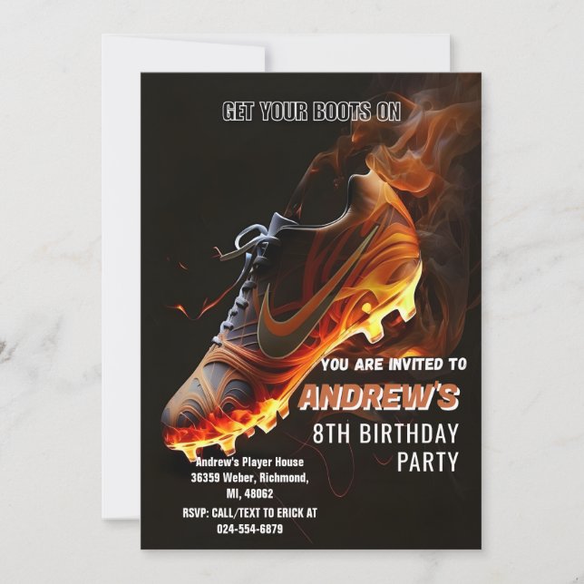 Custom Soccer birthday Invitation (Front)