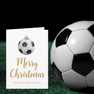 Custom Soccer Coach Merry Christmas Futbol Holiday Card