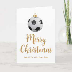 Custom Soccer Coach Merry Christmas Futbol Holiday Card