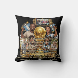 Custom Soccer Dad Photo Collage Gift Cushion