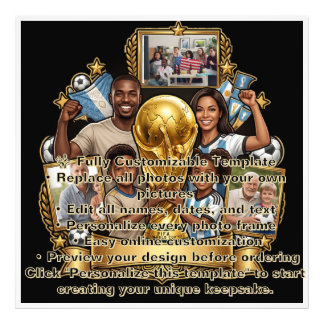 Custom Soccer Dad Photo Collage Gift Print