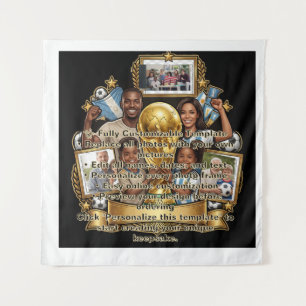 Custom Soccer Dad Photo Collage Gift Tapestry