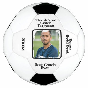 Custom Soccer Football Coach Photo Thank You