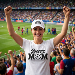 Custom Soccer Mum Hearts Football Graphic Game Day T-Shirt