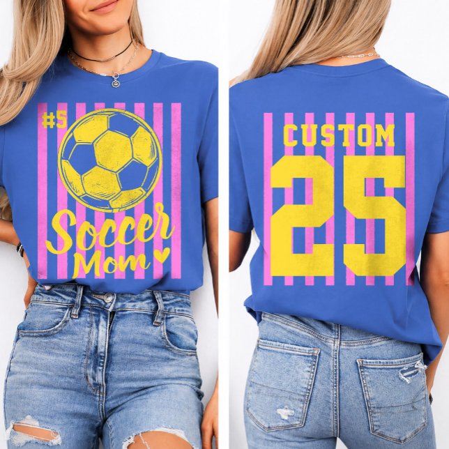 Custom Soccer Mum Name & Number  T-Shirt (Creator Uploaded)