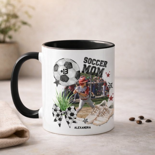 Custom Soccer Mum Photo Collage Mug (Creator Uploaded)