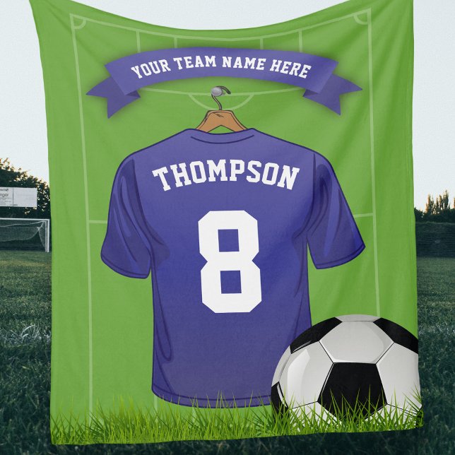 Custom Soccer Name Number Team Fleece Blanket (Creator Uploaded)