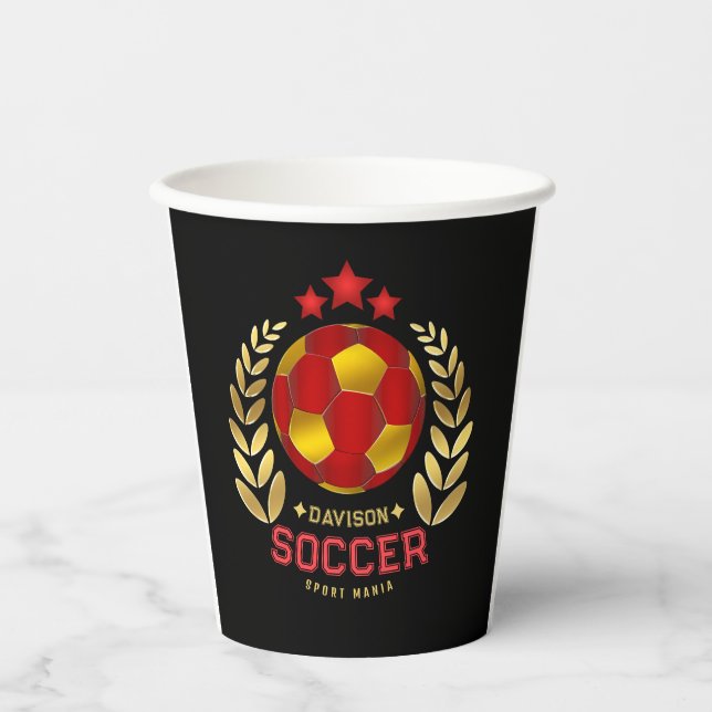 Custom Soccer Party Artwork Paper Cups (Front)