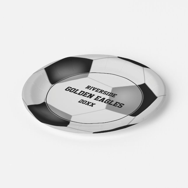 custom soccer party sports banquet paper plate (Angled)