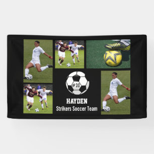 Custom Soccer Photo Collage Name Team Number Banner