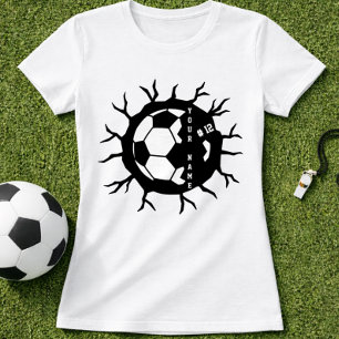 Custom Soccer Player Name Paint Splash Ball T-Shirt