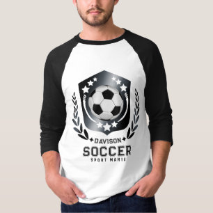 Custom Soccer Shield Crest Ball Laurel Wreath T-Shirt