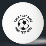 Custom soccer sports logo table tennis ping pong ball<br><div class="desc">Custom soccer sports logo table tennis Ping Pong Ball. Cool personalized gifts for him or her. Persoanlized pingpong balls for kids, friends, family, co worker, husband, wife, dad, mom, boss etc. Personalize with text, name, quote or monogram initial letters. Cute game supplies for kids and adults. Available in white and...</div>