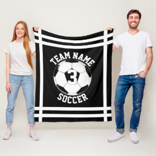 Custom Soccer Team Name and Player Number Sports Fleece Blanket