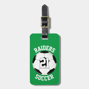 Custom Soccer Team Name, Player Number and Colour Luggage Tag