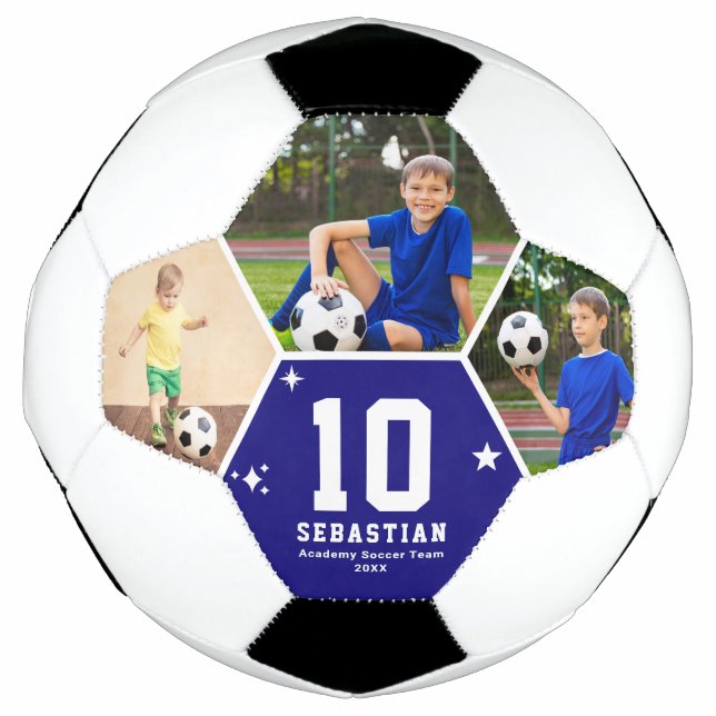 Custom Soccer Team Player Photos and Text Football (Front)