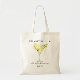 Custom Social Club Lemon Cocktail Wedding Party Tote Bag