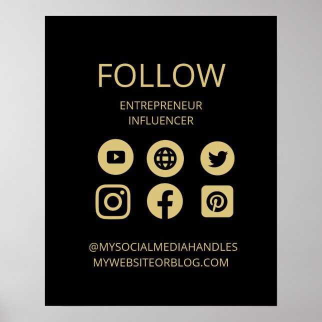 CUSTOM SOCIAL MEDIA ICONS SIGN BUSINESS TEMPLATE (Front)